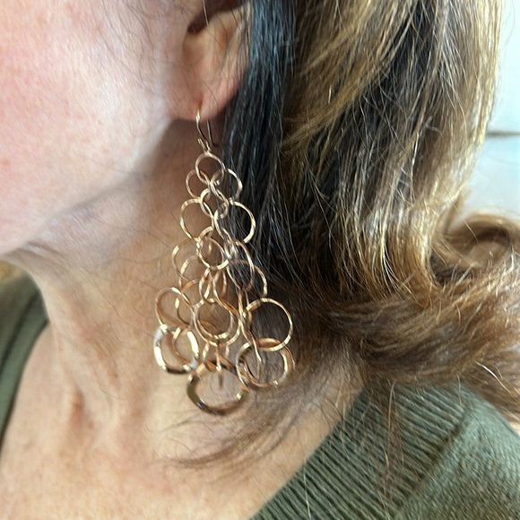 Ippolita earrings-long chain 18k rose gold. Comes with Ippolita bags - Picture 5 of 5